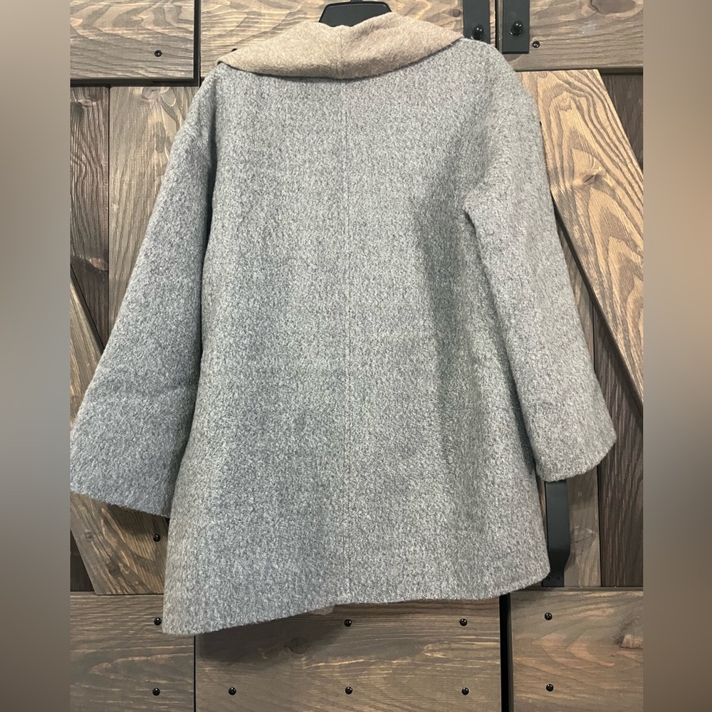 Eileen Fisher Gray and Tan Open Front Coat - Picture 3 of 5